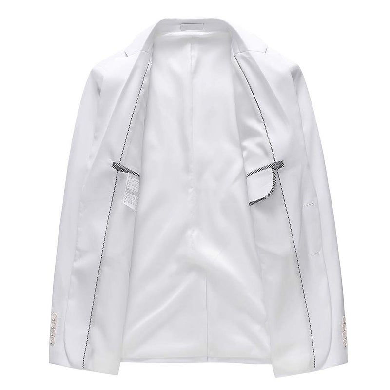 UNINUKOO Mens Blazer Jacket Casual 2 Buttons Suit Jacket Single Breasted Sport Coats Modern Wedding Tux Blazer US Size 42 White - Image 2